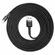 Кабель USB/Apple Lightning 3 м Baseus Cafule Cable 2 A чорний зі сріблястим (RZN-23104197)