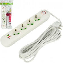 Подовжувач електричний на 4шт/5м +2USB +1Type-C з вимикачем 498 new (RZN-23103304) Подовжувач електричний на 4шт/5м +2USB +1Type-C з вимикачем 498 new (RZN-23103304)