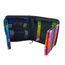 Набір маркерів акварельних двосторонніх 100 шт DW-100 у пеналі 0.4-2 мм (RZN-23103155) Набір маркерів акварельних двосторонніх 100 шт DW-100 у пеналі 0.4-2 мм (RZN-23103155)