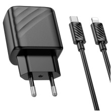 Зарядний пристрій з кабелем Type-C+USB/Apple Lightning 1 м HOCO CS23A Sunlight 30 W 12 V 2.5 А чорний (RZN-23102070)