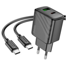 Зарядний пристрій з кабелем Type-C+USB/Type-C 1 м HOCO CS23A Sunlight 30 W 12 V 2.5 А чорний (RZN-23101788)