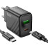Зарядний пристрій з кабелем Type-C+USB/Type-C 1 м HOCO CS23A Sunlight 30 W 12 V 2.5 А чорний (RZN-23101788)