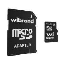 Карта пам'яті 16 GB Wibrand МicroSDНC UHS-I Сlass 10 з адаптером чорний (RZN-23105466)