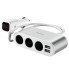 Автомобільний зарядний пристрій 2xUSB HOCO Z13 з дисплеєм та прикурювачами сріблястий (RZN-23106411)
