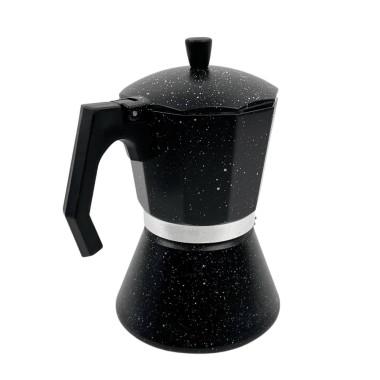 Кавоварка гейзерна алюмінієва Empire EM-6612 Граніт V 350 мл чорний (RZN-23102034)