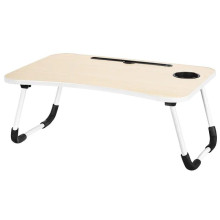 Столик для сніданку складаний переносний 60 х 40 х 30 см світле дерево (RZN-23097636) Столик для сніданку складаний переносний 60 х 40 х 30 см світле дерево (RZN-23097636)