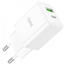Зарядний блок живлення USB+Type-C HOCO N28 Founder 20 W 12 V 1.67 A білий (RZN-23105470)