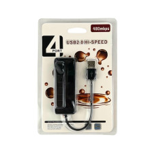 USB-хаб зовнішній 4 порти з вимикачами 0.15 м чорний (RZN-23094856)