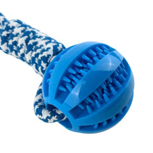 Жувальна іграшка для собак М'яч з канатом 645 35 см синій (RZN-23102479) Жувальна іграшка для собак М'яч з канатом 645 35 см синій (RZN-23102479)
