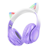 Навушники дитячі бездротові накладні HOCO W42 Cat Ears LED Bluetooth з вушками фіолетовий (RZN-23104122) Навушники дитячі бездротові накладні HOCO W42 Cat Ears LED Bluetooth з вушками фіолетовий (RZN-23104122)