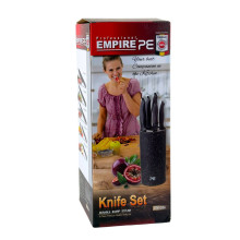 Набір ножів з підставкою 6 предметів Empire EM-1924 Блек нержавіюча сталь чорний (RZN-23102985) Набір ножів з підставкою 6 предметів Empire EM-1924 Блек нержавіюча сталь чорний (RZN-23102985)