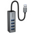 USB-хаб зовнішній 4 порти Hoco HB1B 0.2 м сріблястий (RZN-23106818)
