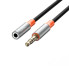Перехідник 2в1 3.5 мм AUX M/3.5 мм AUX F 1 м XO NB-R269A чорний зі сріблястим (RZN-23103236)