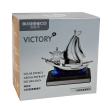 Ароматизатор для авто багаторазовий Кораблик Vert-16 13.5 см сонячна батарея сріблястий (RZN-23104148)