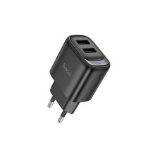 Зарядний блок живлення 2xUSB HOCO C141A Smart 5 V 2.1 A чорний (RZN-23106376)