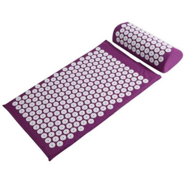 Масажний ортопедичний килимок Медика Acupressure Mat 65 х 41 з подушкою фіолетовий (RZN-23097762)