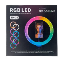 Кільцева лампа 26 см Livestreaming Lamp 3D USB LED RGB (RZN-23094988)
