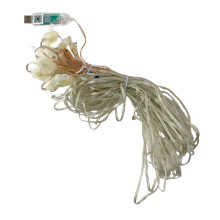 Світлодіодна гірлянда-завіса прозорий дріт 200 LED SFK-05 Bluetooth USB з пультом крапля 3 х 2 м мульти (RZN-23104152)