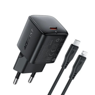 Зарядний блок живлення Type-C ACEFAST A118 mini GaN 30 W 5 V 3 A чорний (RZN-23104994)