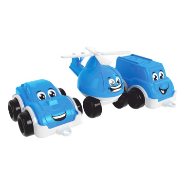 Іграшковий набір машинок 3в1 Транспорт Міні Technok Toys 5804 пластик 10 см блакитний (RZN-23099340)