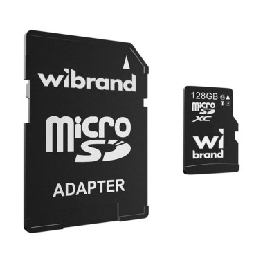 Карта пам'яті 128GB Wibrand МicroSDXC UHS-I Сlass 10 з адаптером чорний (RZN-23103024)