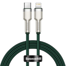 Кабель Type-C/Apple Lightning 1 м Baseus Cafule Series Metal 20 Вт зелений (RZN-23106806)