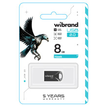 Флеш пам'ять USB 8 GВ Wibrand Hawk USB 2.0 чорний (RZN-23102827) Флеш пам'ять USB 8 GВ Wibrand Hawk USB 2.0 чорний (RZN-23102827)