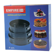 Набір форм для випікання 3 шт Empire 9847 Стандарт Міні антипригарне покриття кругла чорний (RZN-23103173) Набір форм для випікання 3 шт Empire 9847 Стандарт Міні антипригарне покриття кругла чорний (RZN-23103173)