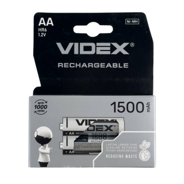 Акумулятор пальчиковий АА VIDEX R6 1500 mAh нікель-металогідридний (RZN-23105457)