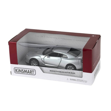 Іграшкова машинка моделька KiNSMART KT5340W Nissan GT-R R3 2009 метал 12 см інерційна сірий (RZN-23103681)