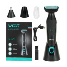 Тример для стрижки волосся та бороди VGR V-601 2в1 USB чорний (RZN-23102461) Тример для стрижки волосся та бороди VGR V-601 2в1 USB чорний (RZN-23102461)