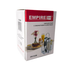Набір для спецій Empire EM-0108 скло 3 ємності сріблястий (RZN-23097003) Набір для спецій Empire EM-0108 скло 3 ємності сріблястий (RZN-23097003)
