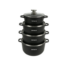Набір каструль гранітне покриття 10 предметів Empire EM-7337 Блек зі скляними кришками чорний (RZN-23103156) Набір каструль гранітне покриття 10 предметів Empire EM-7337 Блек зі скляними кришками чорний (RZN-23103156)