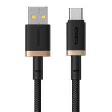 Кабель USB/Type-C 1 м Baseus Dura 60 Вт чорний з золотистим (RZN-23106448)