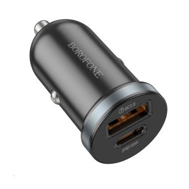 Автомобільний зарядний пристрій USB+Type-C BOROFONE BZ22 Scenery 30 W чорний (RZN-23106793)