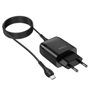 Зарядний пристрій з кабелем USB/microUSB 1 м HOCO C72Q 18 W 3 А чорний (RZN-23097616)