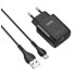 Зарядний пристрій з кабелем USB/microUSB 1 м HOCO C72Q 18 W 3 А чорний (RZN-23097616)