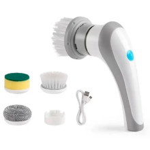 Щітка електрична для прибирання 3 насадки 904-12 акумуляторна 20 см білий з сірим (RZN-23103147)