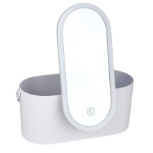 Дзеркало косметичне настільне з LED підсвіткою 907-51 з косметичкою білий (RZN-23105582)