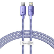 Кабель Type-C /Apple Lightning 1.2 м Baseus Crystal Shine 2.4 А фіолетовий (RZN-23101857)