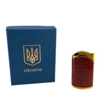 Запальничка газова Герб 1-58 п'єзовий підпал метал золотистий (RZN-23098702)