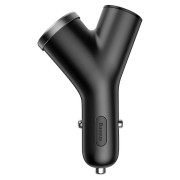 / Автомобільний зарядний пристрій Baseus Y type dual USB+cigarette lighter extended car charger 3.1 A Black new (RZN-23104838)