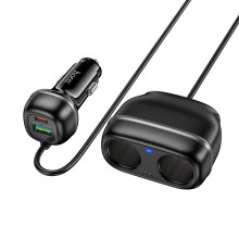 Автомобільний зарядний пристрій USB+Type-C HOCO Z59 Rank з прикурювачами 240 W чорний (RZN-23104527)
