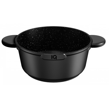 Каструля мармурове покриття IQ 2049-28 Be Simple з кришкою 6.4 л чорний (RZN-23106629)