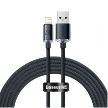 Кабель USB/Apple Lightning 2 м Baseus Crystal Shine 2.4 А чорний (RZN-23102875)