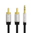 Аудіокабель 3.5 мм AUX/2хRCA 1.5 м Vention BCFBG чорний (RZN-23101798)