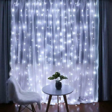 Світлодіодна гірлянда-завіса прозорий дріт 240 LED Euro Led ліхтарики 2 х 2 м 8 режимів білий (RZN-23095883) Світлодіодна гірлянда-завіса прозорий дріт 240 LED Euro Led ліхтарики 2 х 2 м 8 режимів білий (RZN-23095883)