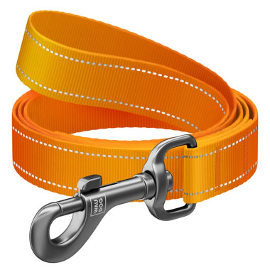 Повідець для собак S світловідбиваючий WAUDOG Nylon Mono 46354 15 мм 2 м помаранчевий (RZN-23100804)