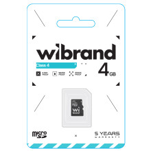 Карта пам'яті 4 GB Wibrand МicroSDHC Сlass 4 чорний (RZN-23105467)