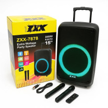 Колонка портативна ZXX 7878 Bluetooth LED FM з мікрофонами чорний (RZN-23104421)
